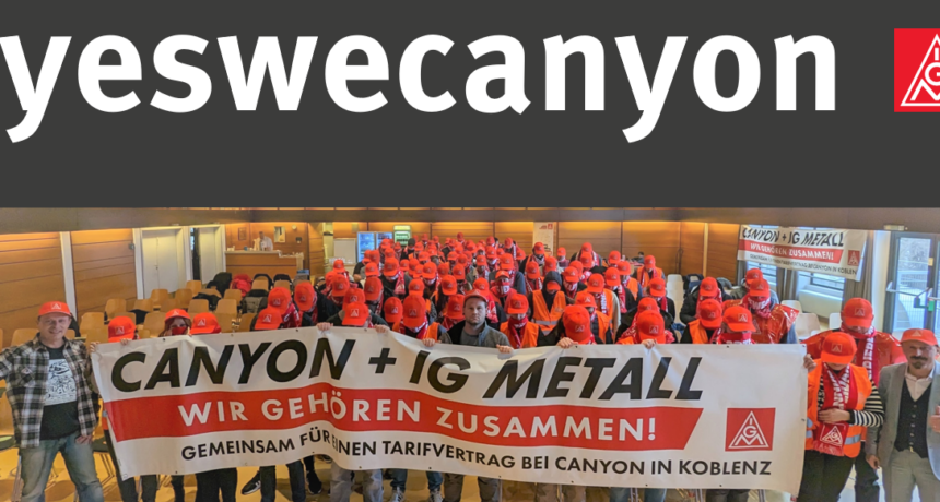 Mitgliederversammlung der Metallerinnen und Metaller bei Canyon im Haus Horchheimer